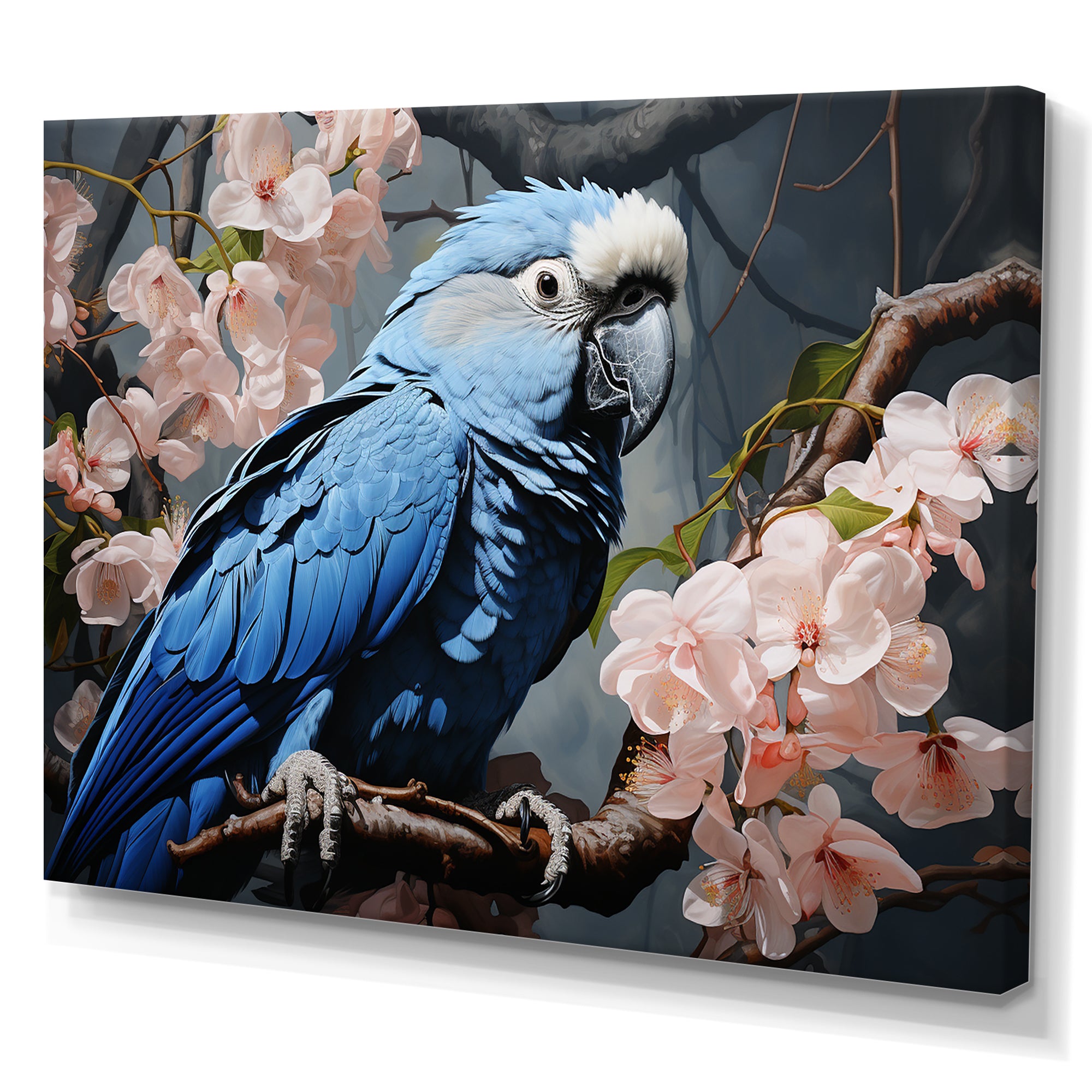 Ephemeral Plumage Charisma - Blue Parrot Wall Art