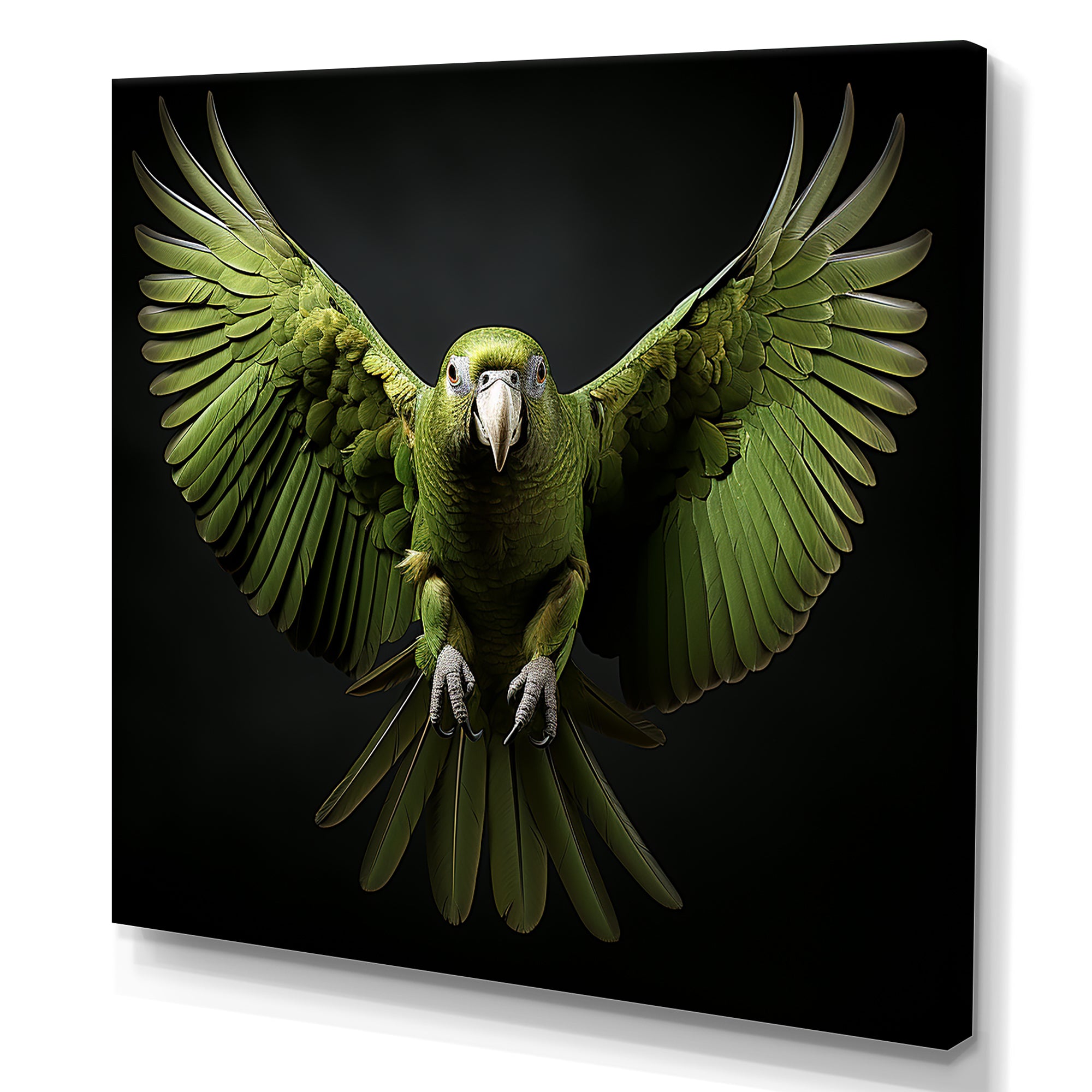 Eternal Winged Elegance - Green Parrot Wall Art