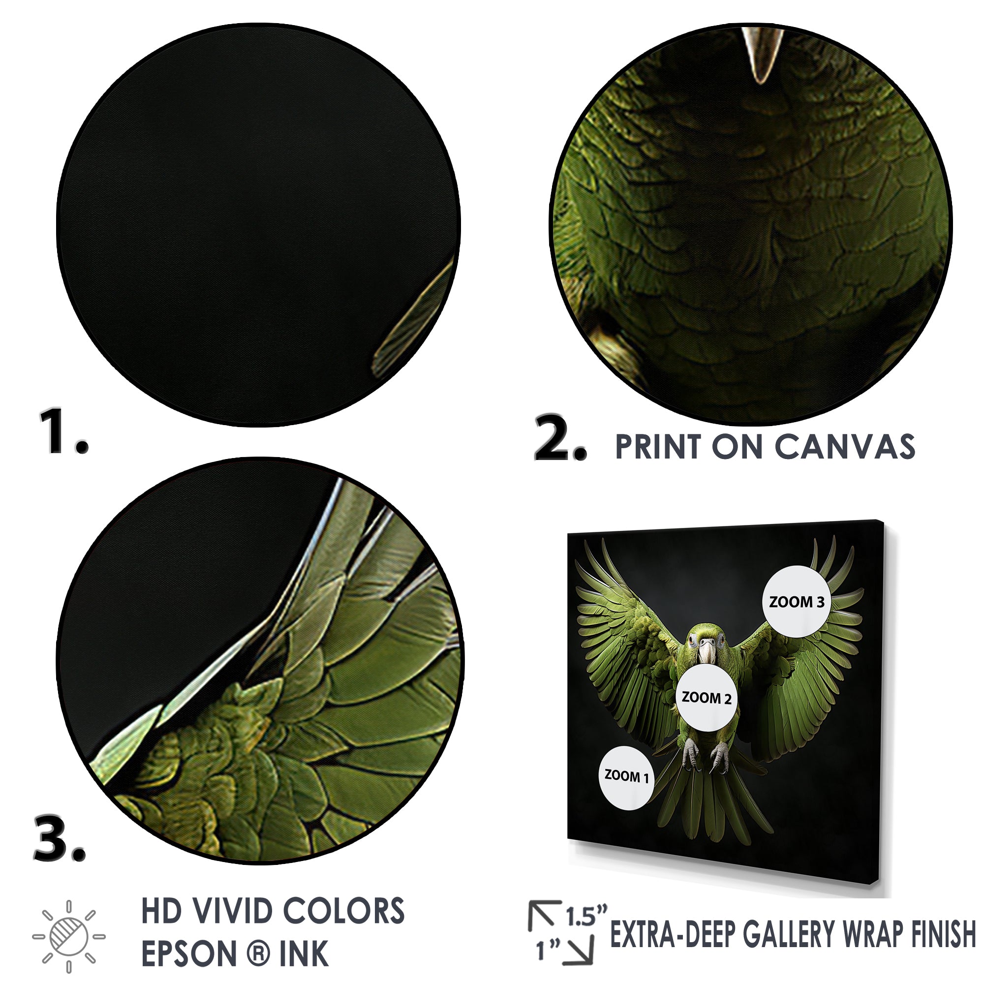 Eternal Winged Elegance - Green Parrot Wall Art