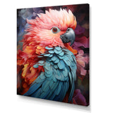 Pink And Blue Feathers Of Harmony Elegance - Parrot Living Room Wall Art