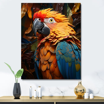 Yellow Parrots Golden Conversations - Parrot Bedroom Wall Art