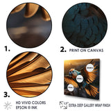 Blue Parrots Sunset Golden Flight - Parrot Wall Decor