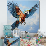 Parrots Harmony In Flight Elegance - Blue Parrot Wall Art