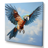Parrots Harmony In Flight Elegance - Blue Parrot Wall Art