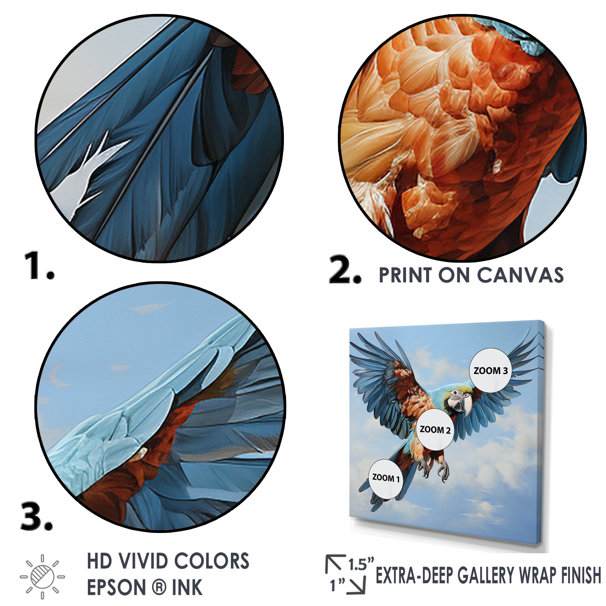 Parrots Harmony In Flight Elegance - Blue Parrot Wall Art