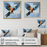 Parrots Harmony In Flight Elegance - Blue Parrot Wall Art