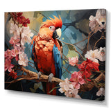 Parrots Harmony In Red - Parrot Framed Canvas Art