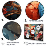 Parrots Harmony In Red - Parrot Framed Canvas Art