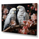 White Parrots Jungle Harmonics - Parrot Bedroom Wall Art