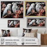 White Parrots Jungle Harmonics - Parrot Bedroom Wall Art