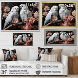 White Parrots Jungle Harmonics - Parrot Bedroom Wall Art
