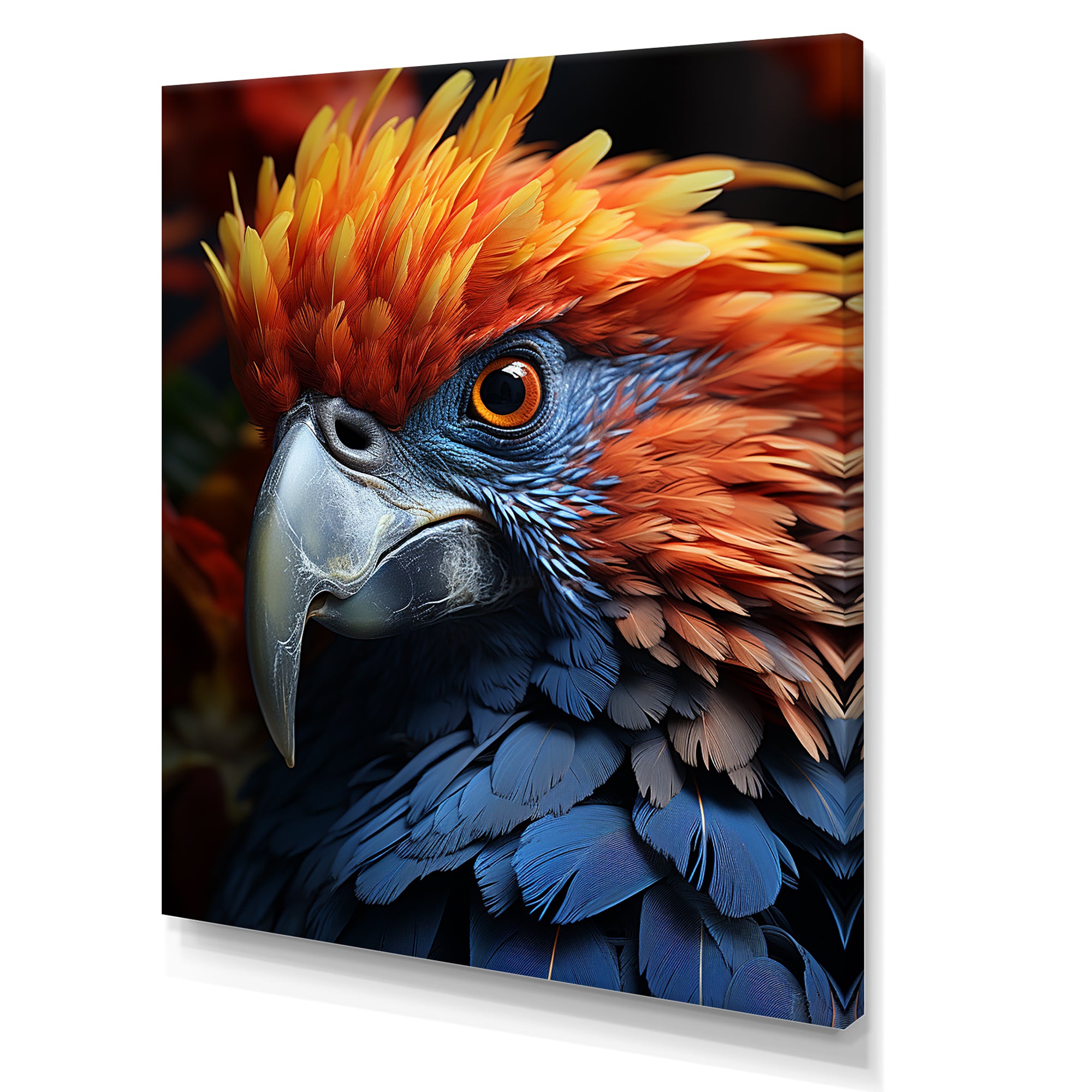 Yellow And Blue Parrots Radiant Plumage Sunset - Parrot Large Canvas Wall Art