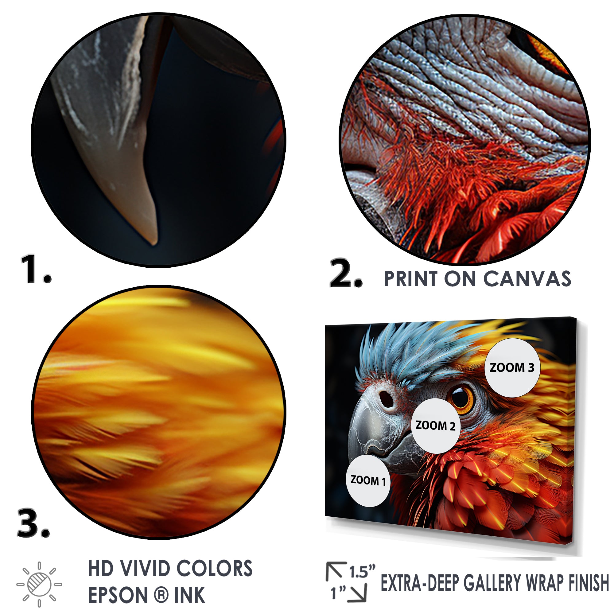 Red And Yellow Mystical Plumage Tropical Rhapsody - Parrot Bedroom Wall Art