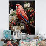 Red Parrot S Lively Radiance - Red Parrot Wall Art