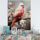 Chirping Red Cardinal Serenade - Bird Framed Canvas Art