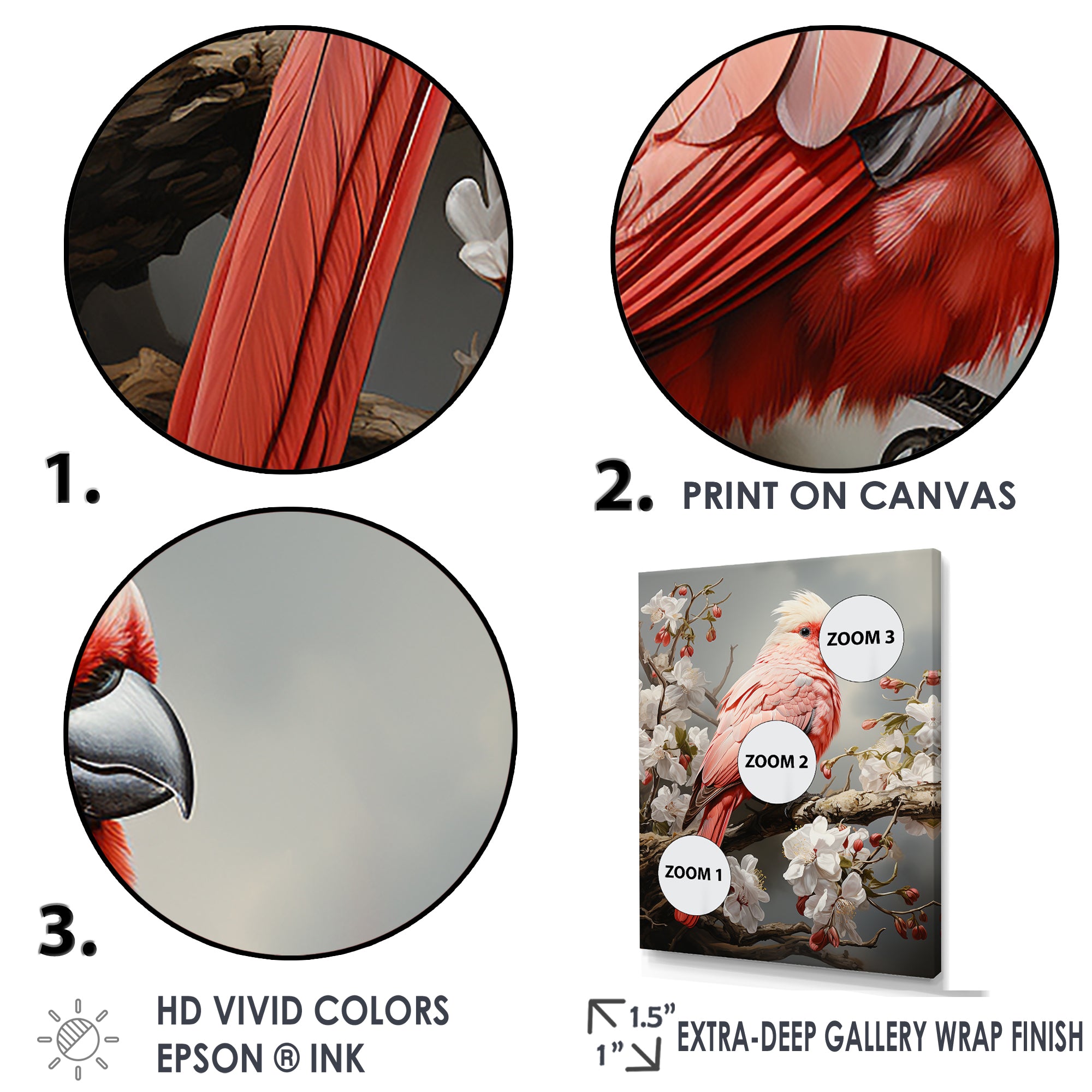 Chirping Red Cardinal Serenade - Bird Framed Canvas Art