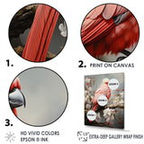 Chirping Red Cardinal Serenade - Bird Framed Canvas Art