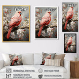 Chirping Red Cardinal Serenade - Bird Framed Canvas Art