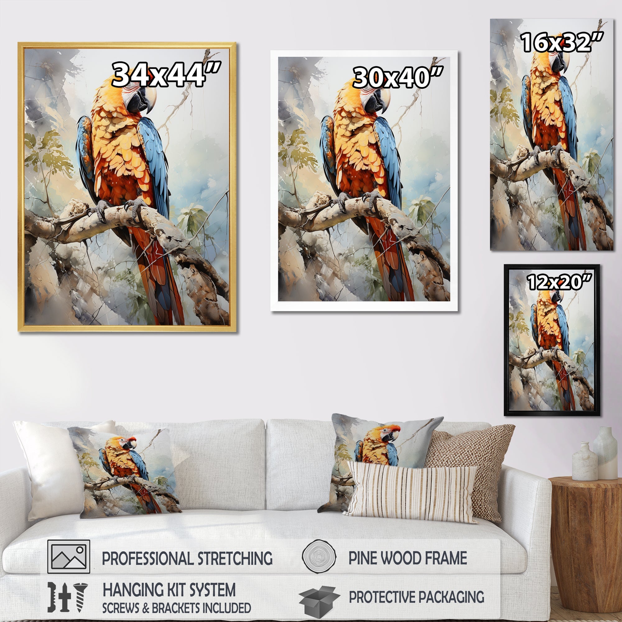 Parrots Sunny Companions Delight - Parrot Bedroom Wall Art