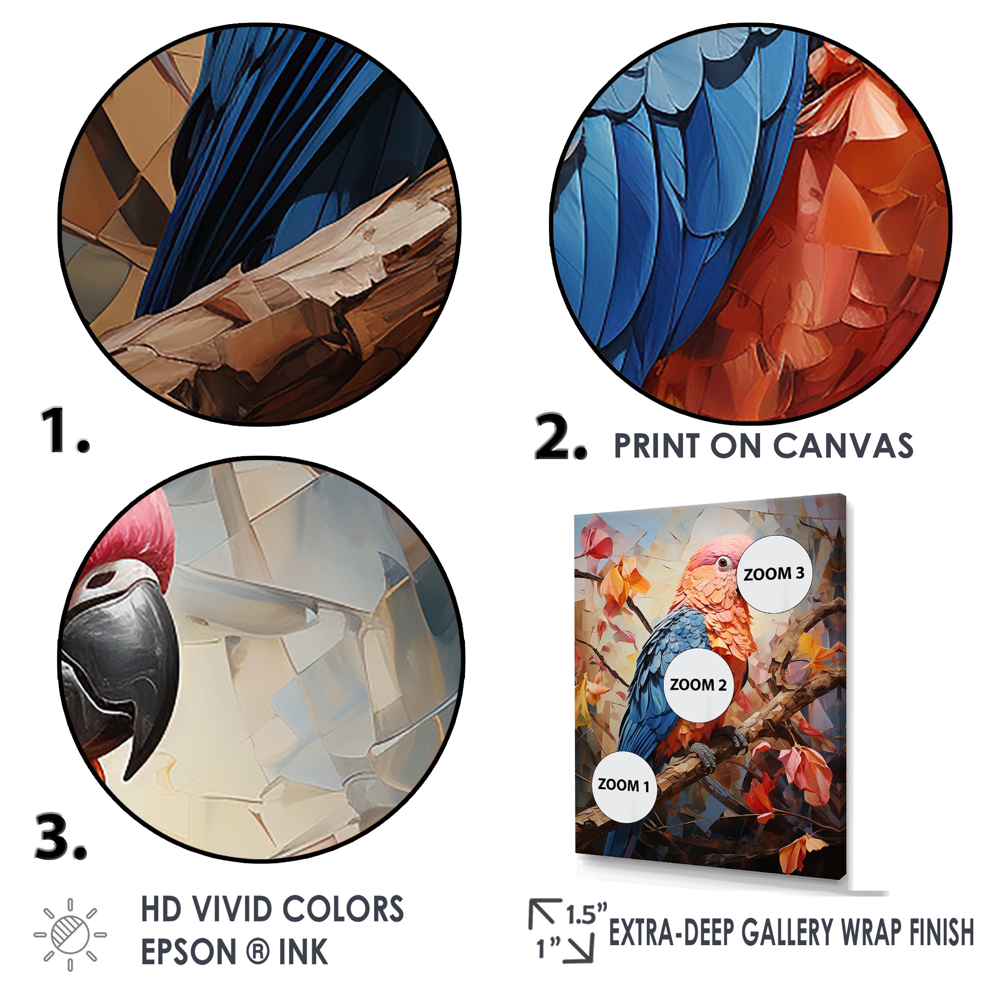 Parrots Sunset Serenade Euphoria - Parrot Canvas Wall Art