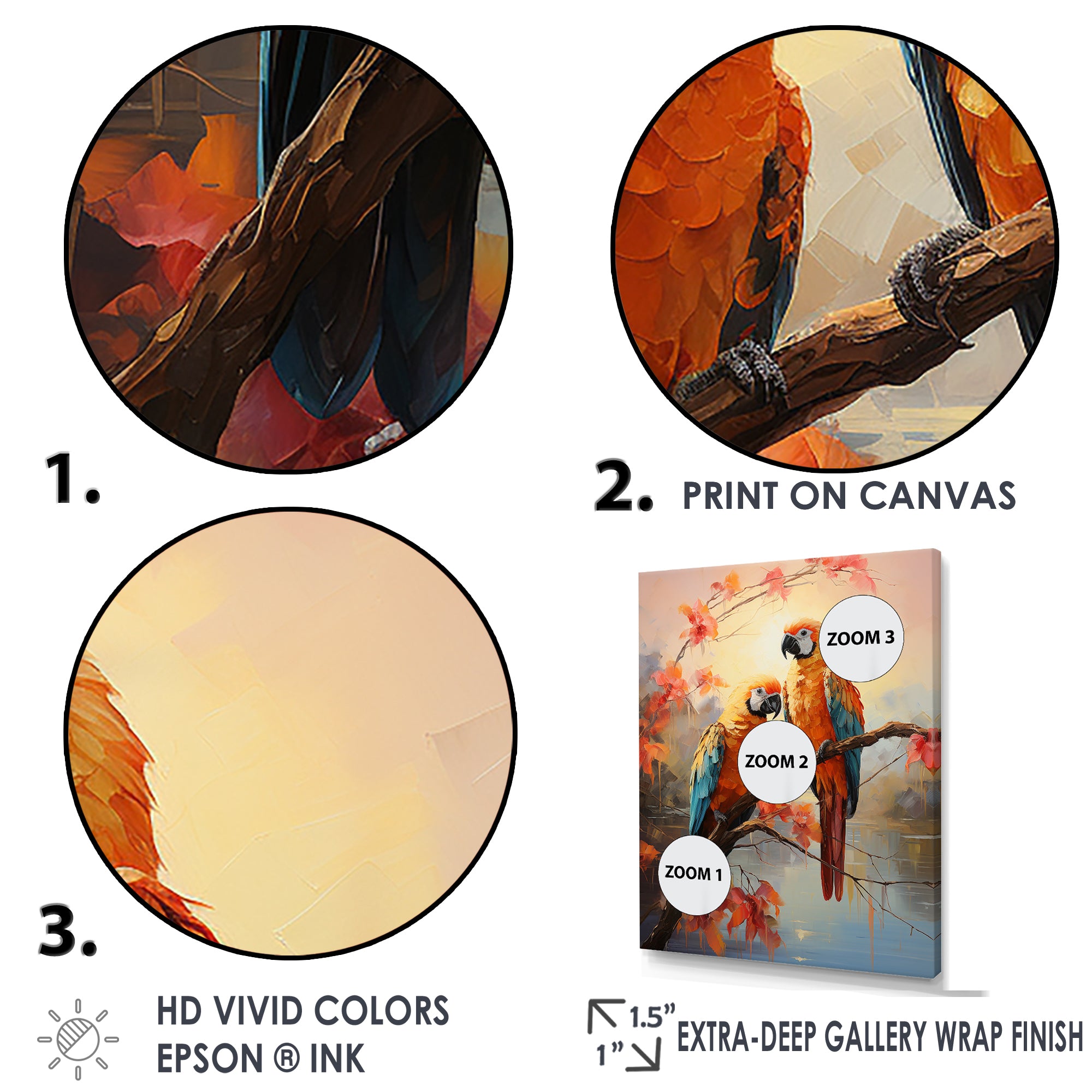 Parrots Sunset Serenade - Parrot Wall Decor