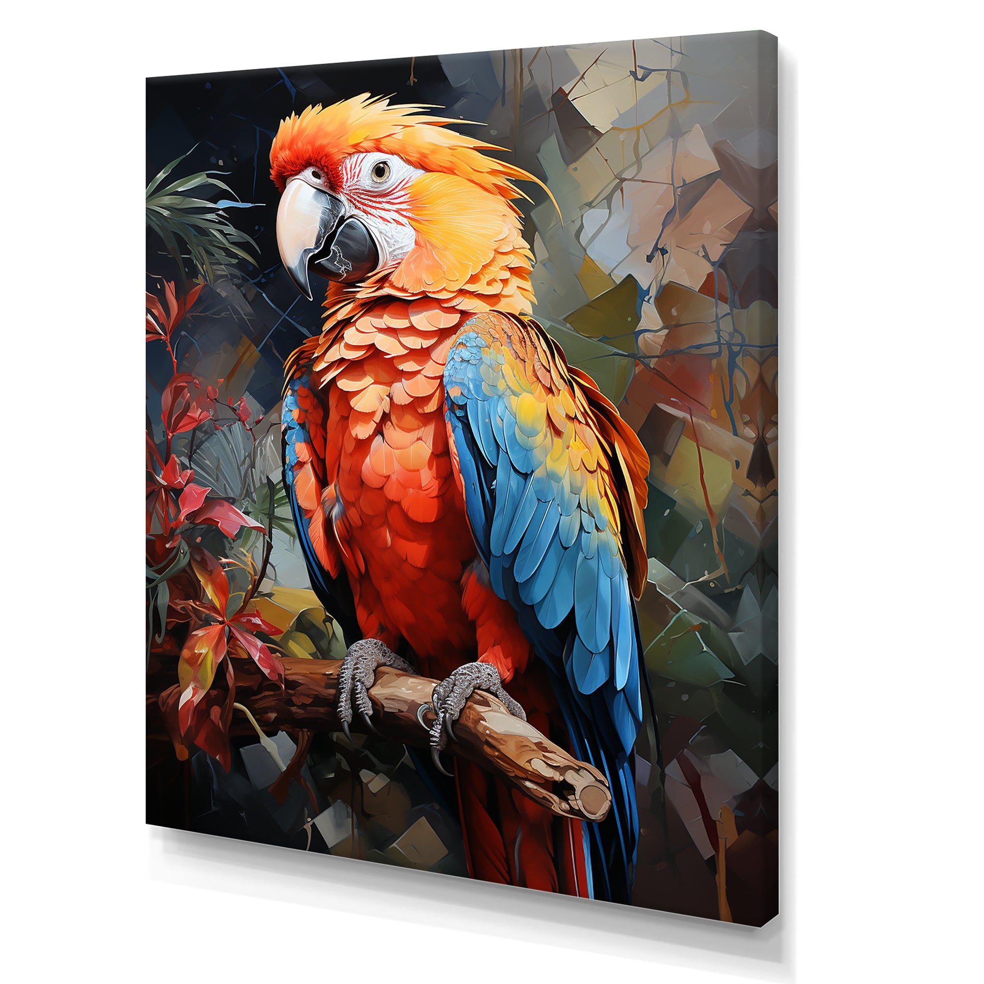 Parrot Tropical Flamboyance - Coral Parrot Wall Art