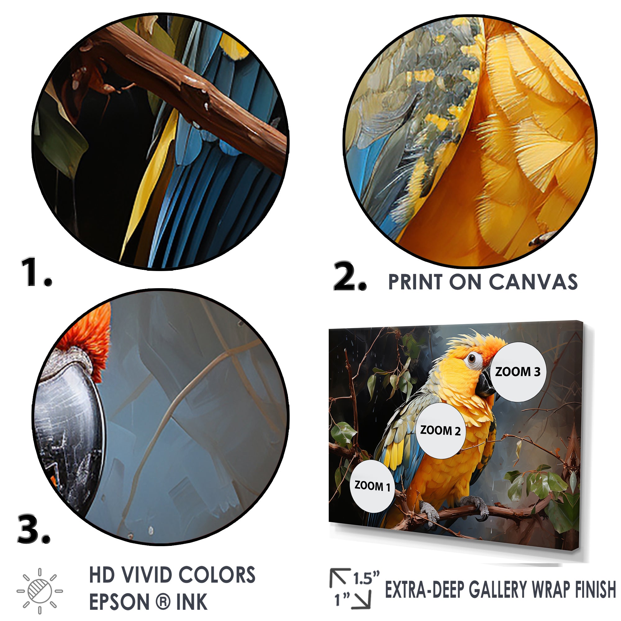 Parrot Tropical Harmony - Yellow Parrot Wall Art