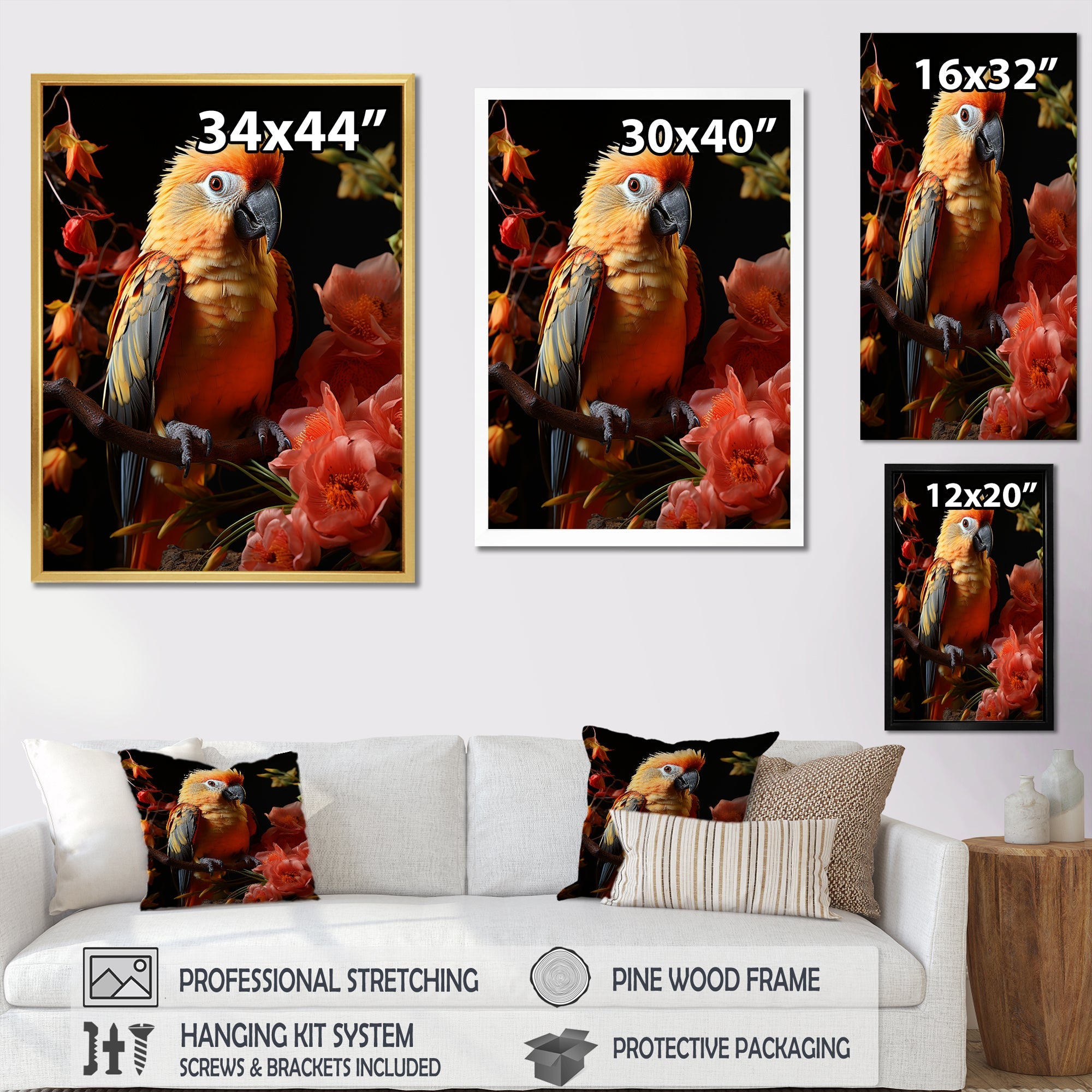 Parrot S Tropical Serenade - Parrot Living Room Wall Art