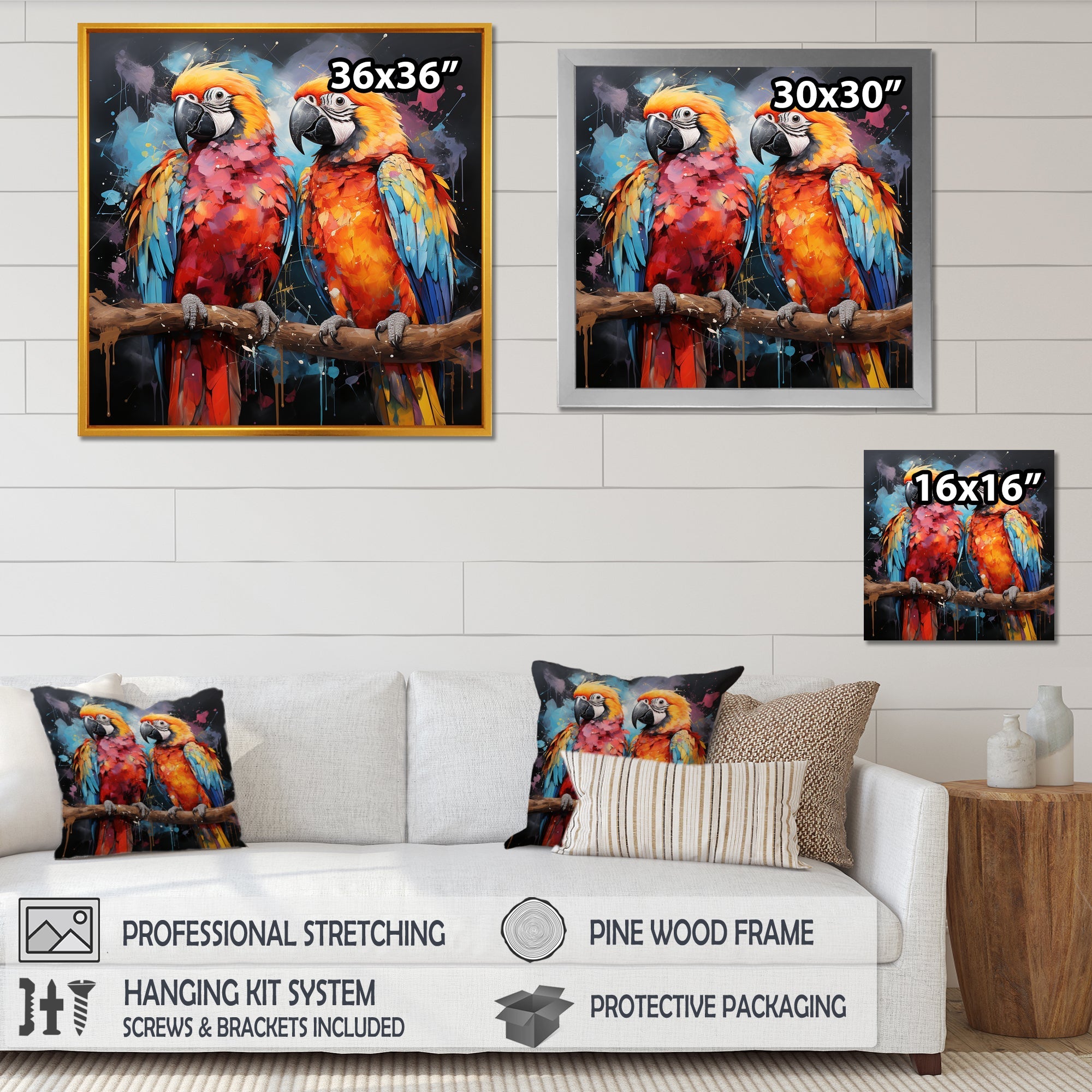 Vibrant Duets Parrot S - Parrot Wall Art Prints