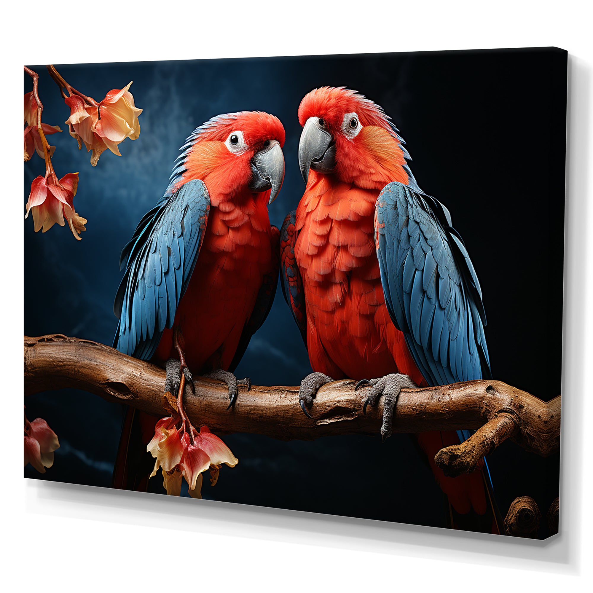 Parrot S Vivid Conversations - Coral Parrot Wall Art