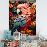 Parrot S Feathers Of The Tropics - Parrot Large Canvas Wall Art