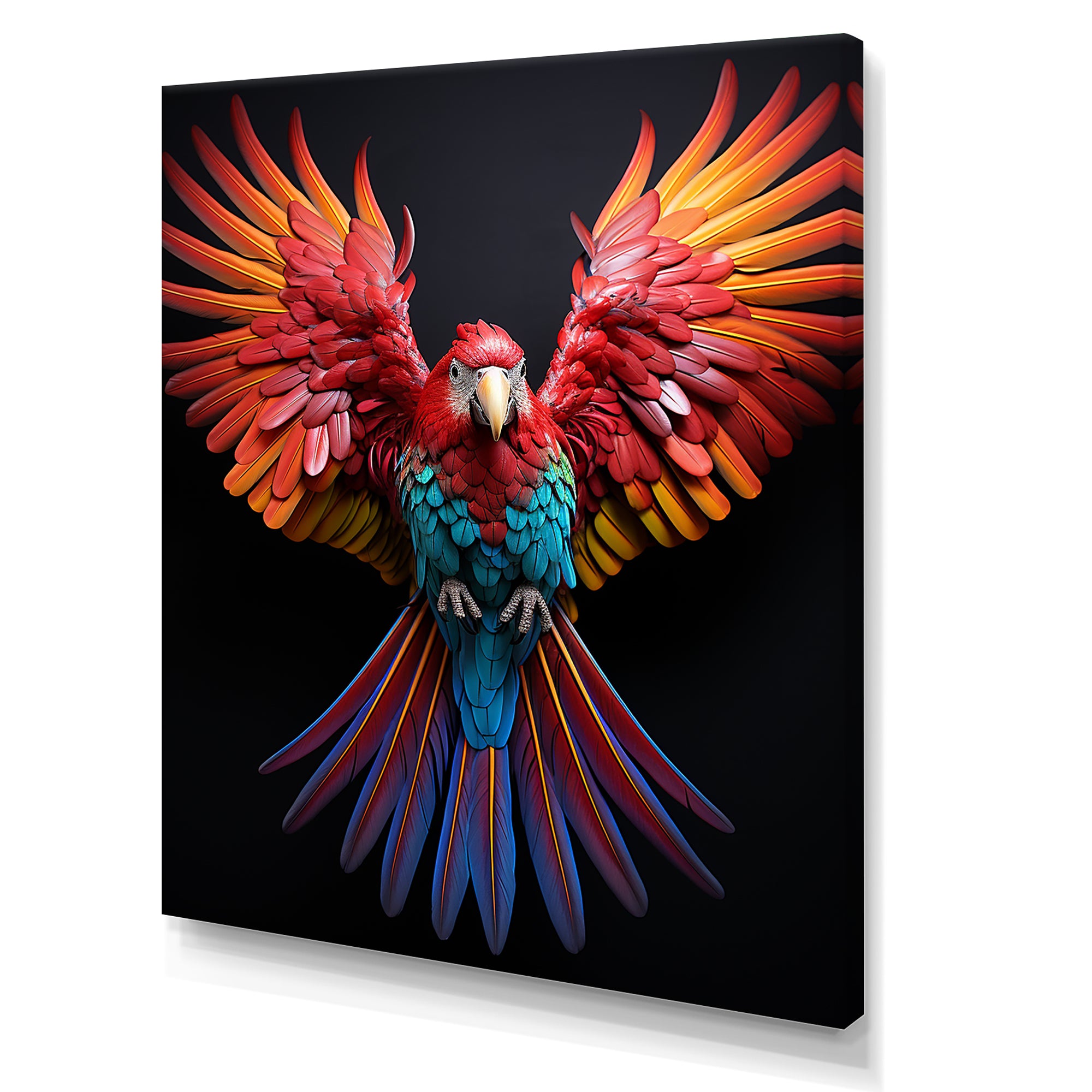 Parrot S Whimsical Wings - Parrot Canvas Wall Art