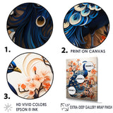 Flower Colors Of The Peacock - Blue Peacock Wall Art