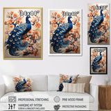 Flower Colors Of The Peacock - Blue Peacock Wall Art