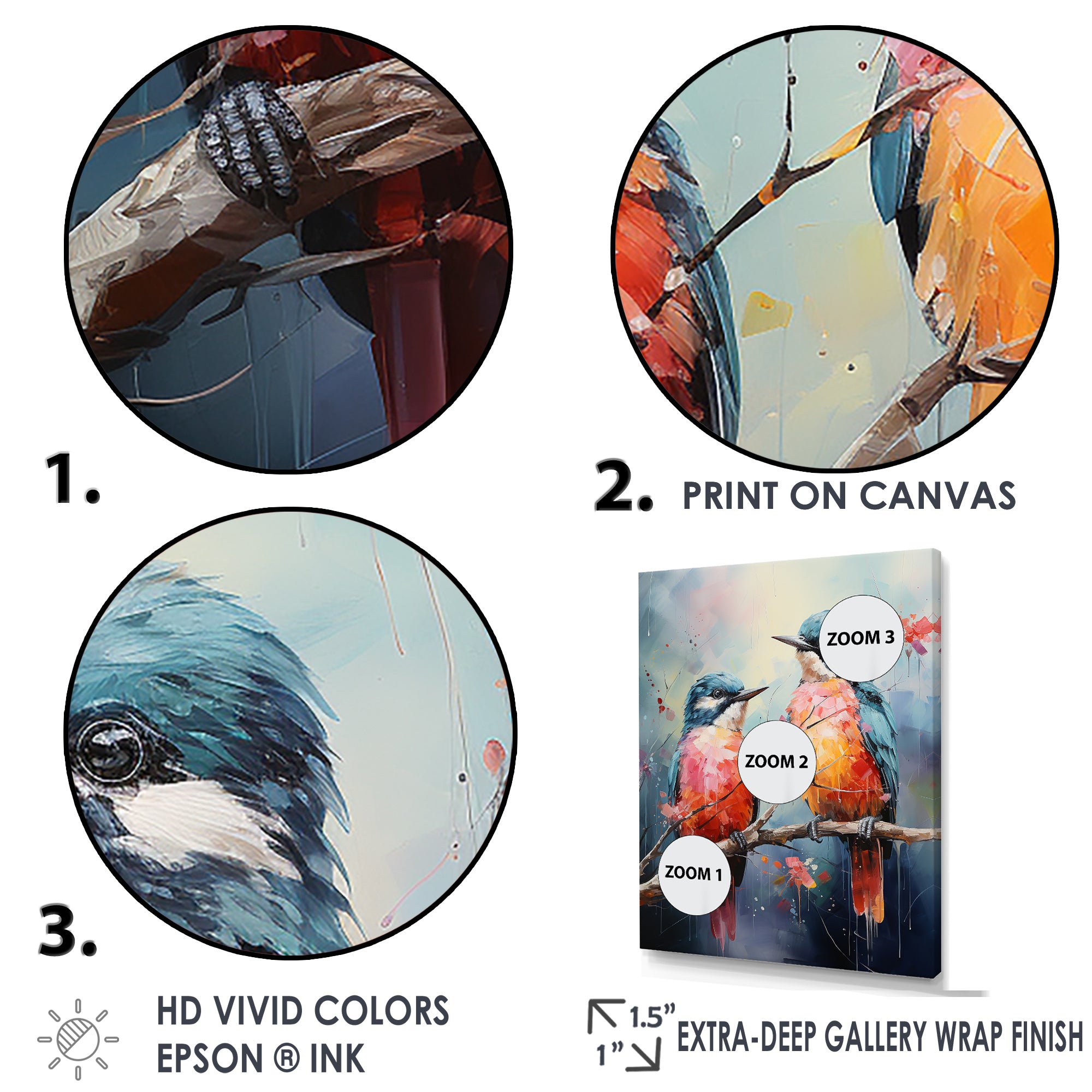 Blue And Coral Elegant Nature S Songbirds - Blue Bird Wall Art