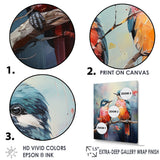 Blue And Coral Elegant Nature S Songbirds - Blue Bird Wall Art