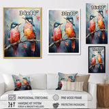 Blue And Coral Elegant Nature S Songbirds - Blue Bird Wall Art