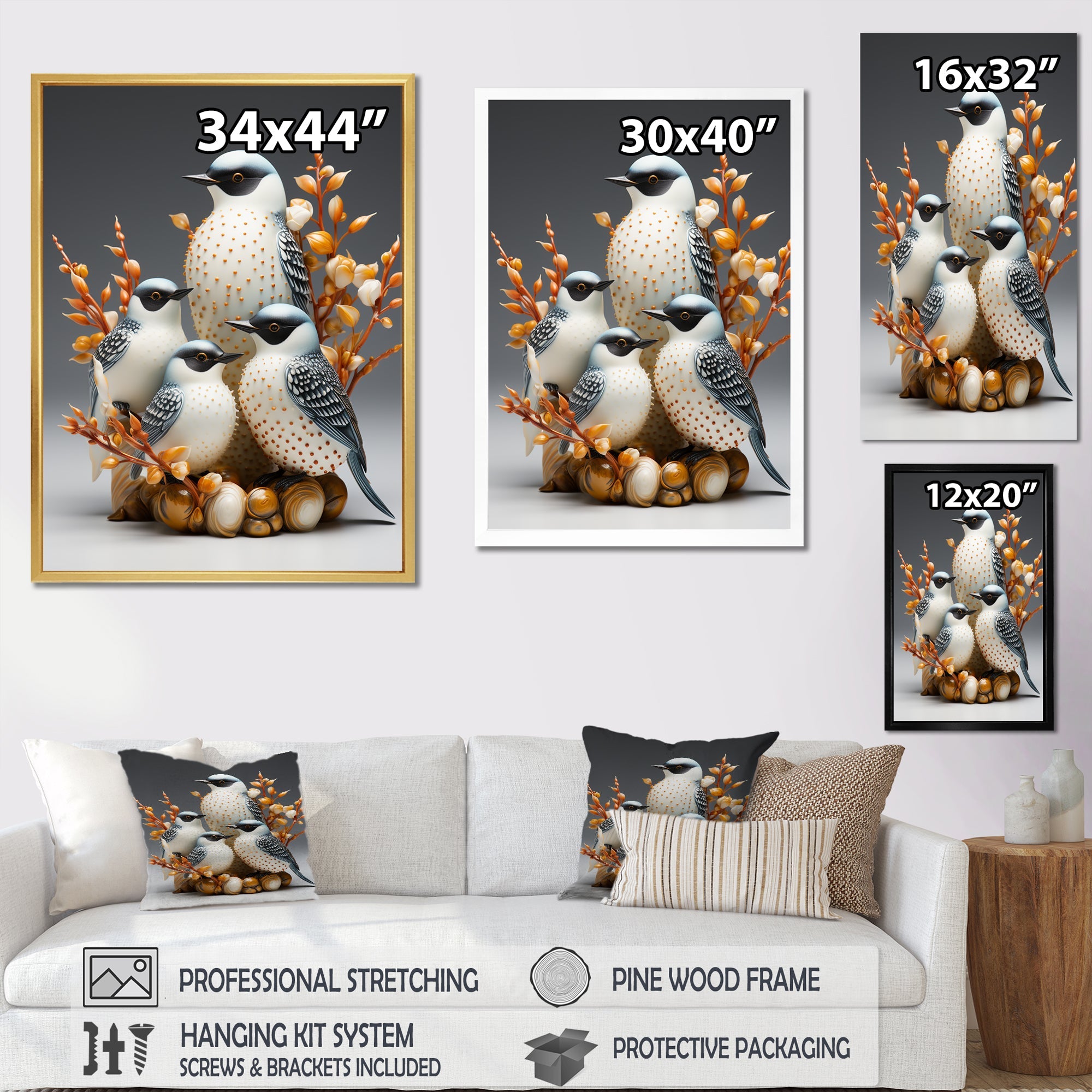 Frosty White Nature S Songbirds - Bird Wall Decor