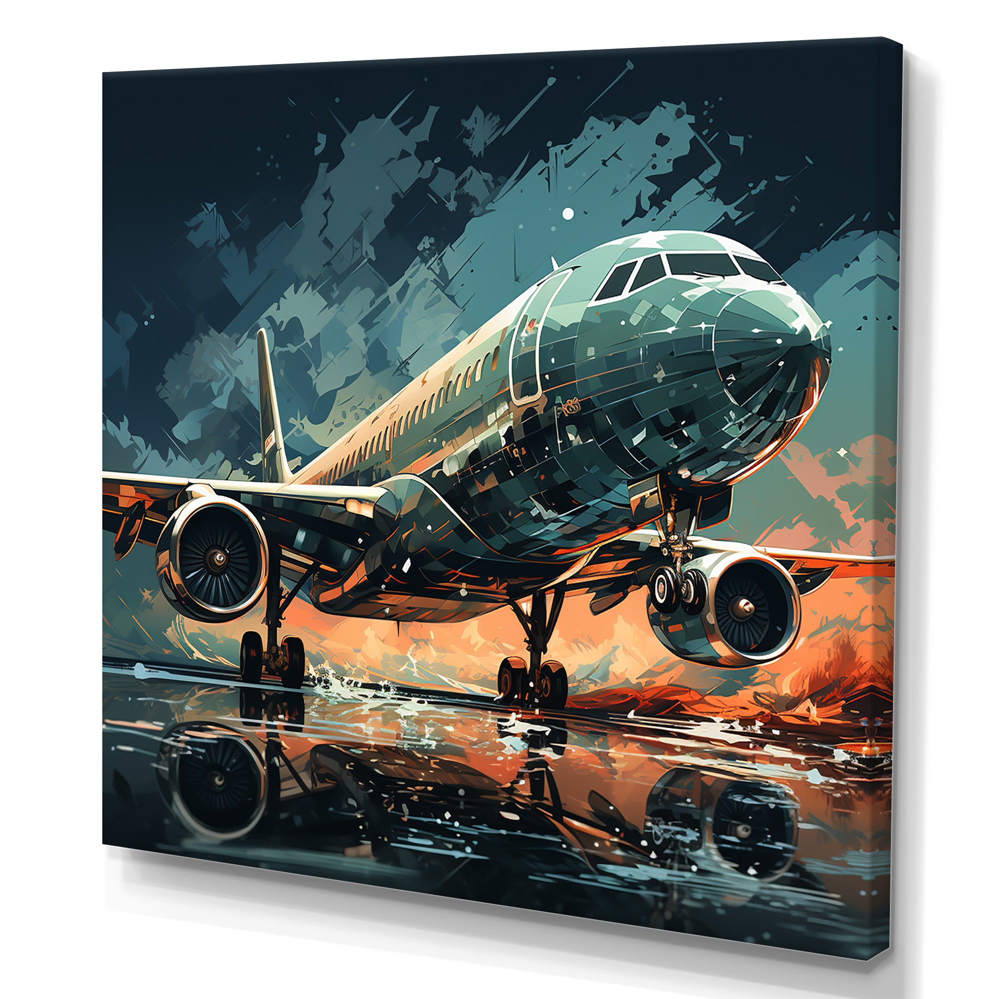 Aircraft S Last Checks Runway - Plane Canvas Wall Art