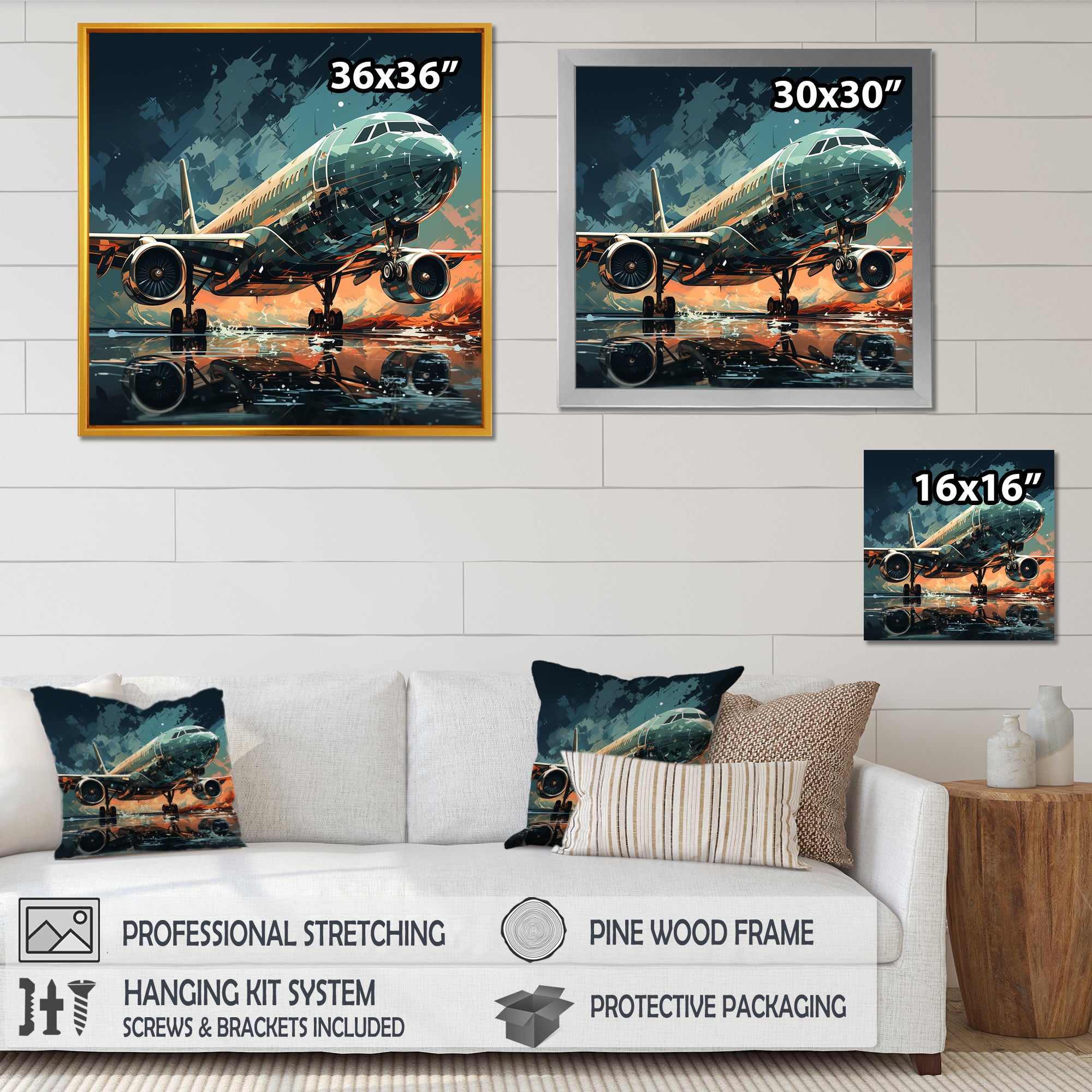 Aircraft S Last Checks Runway - Plane Canvas Wall Art