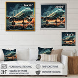 Aircraft S Last Checks Runway - Plane Canvas Wall Art