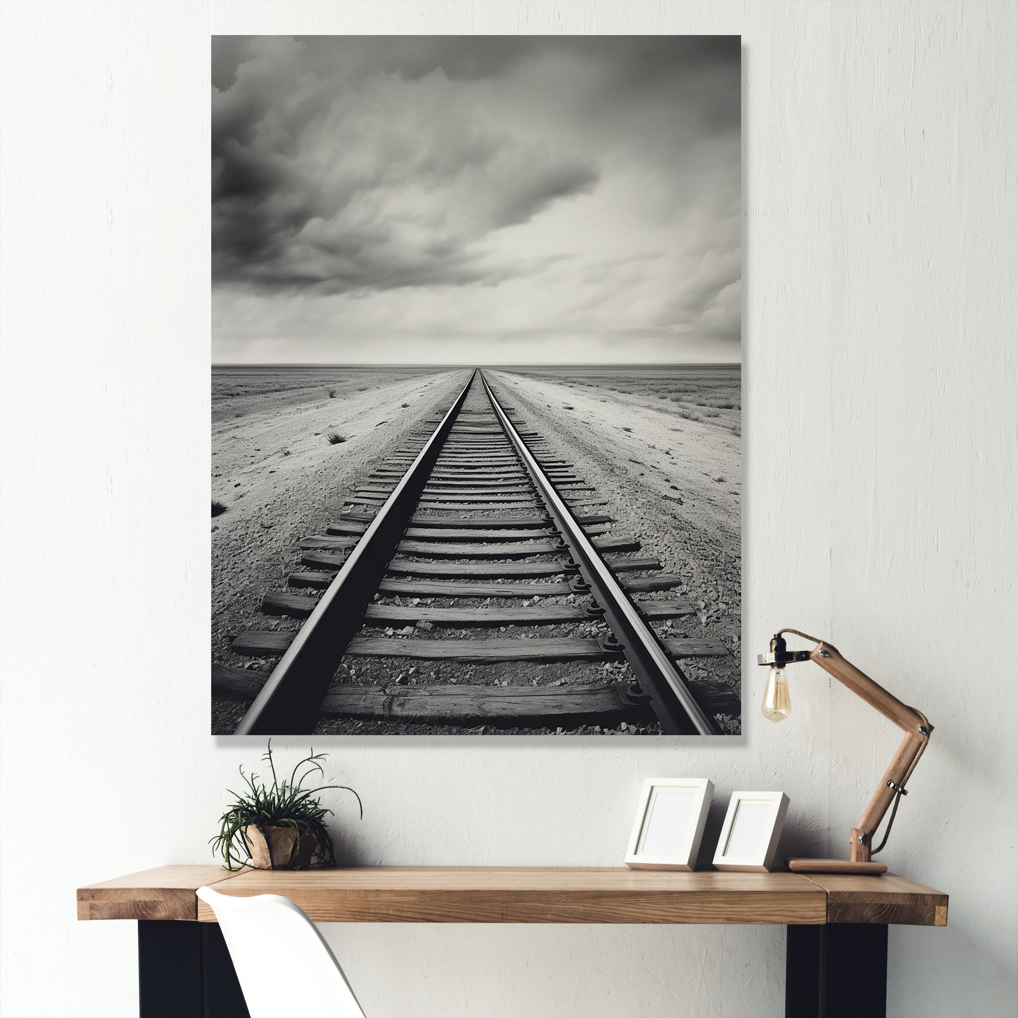 Minimalism Wonderland Train Track Scenery - Train Canvas Wall Art