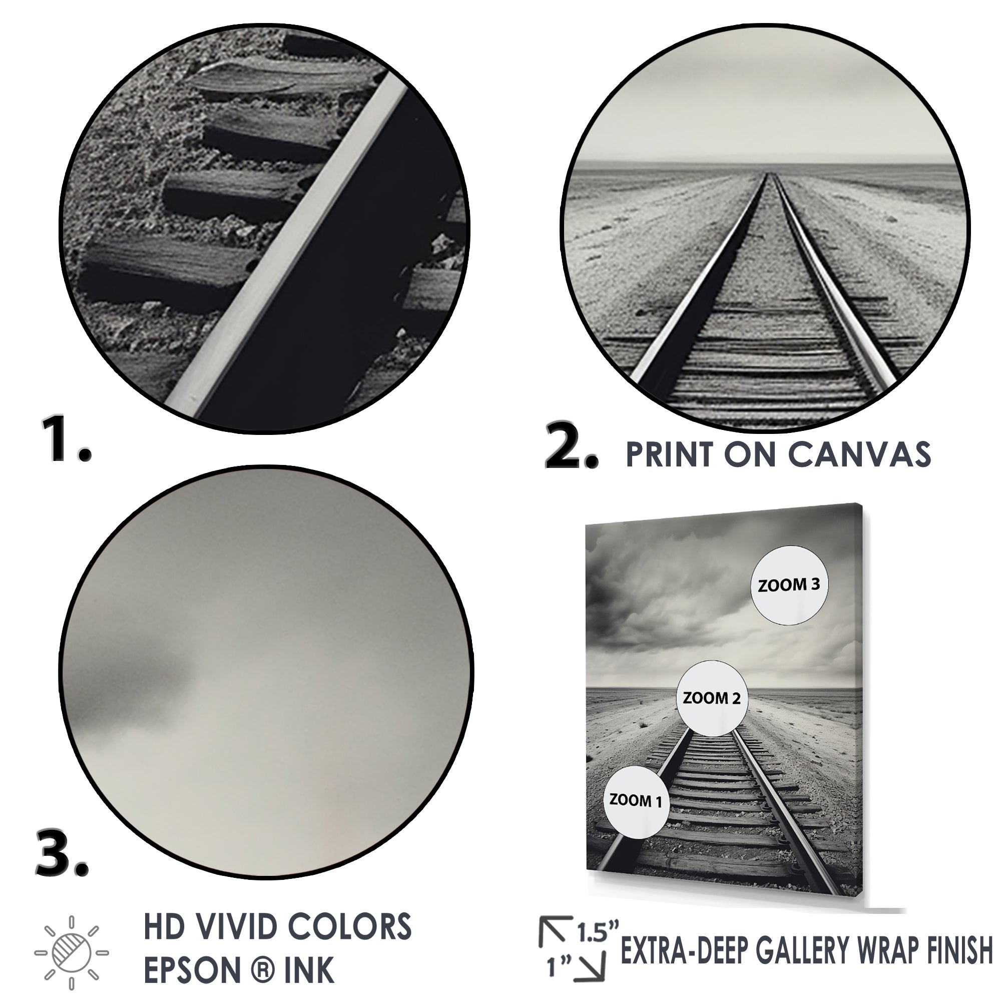 Minimalism Wonderland Train Track Scenery - Train Canvas Wall Art