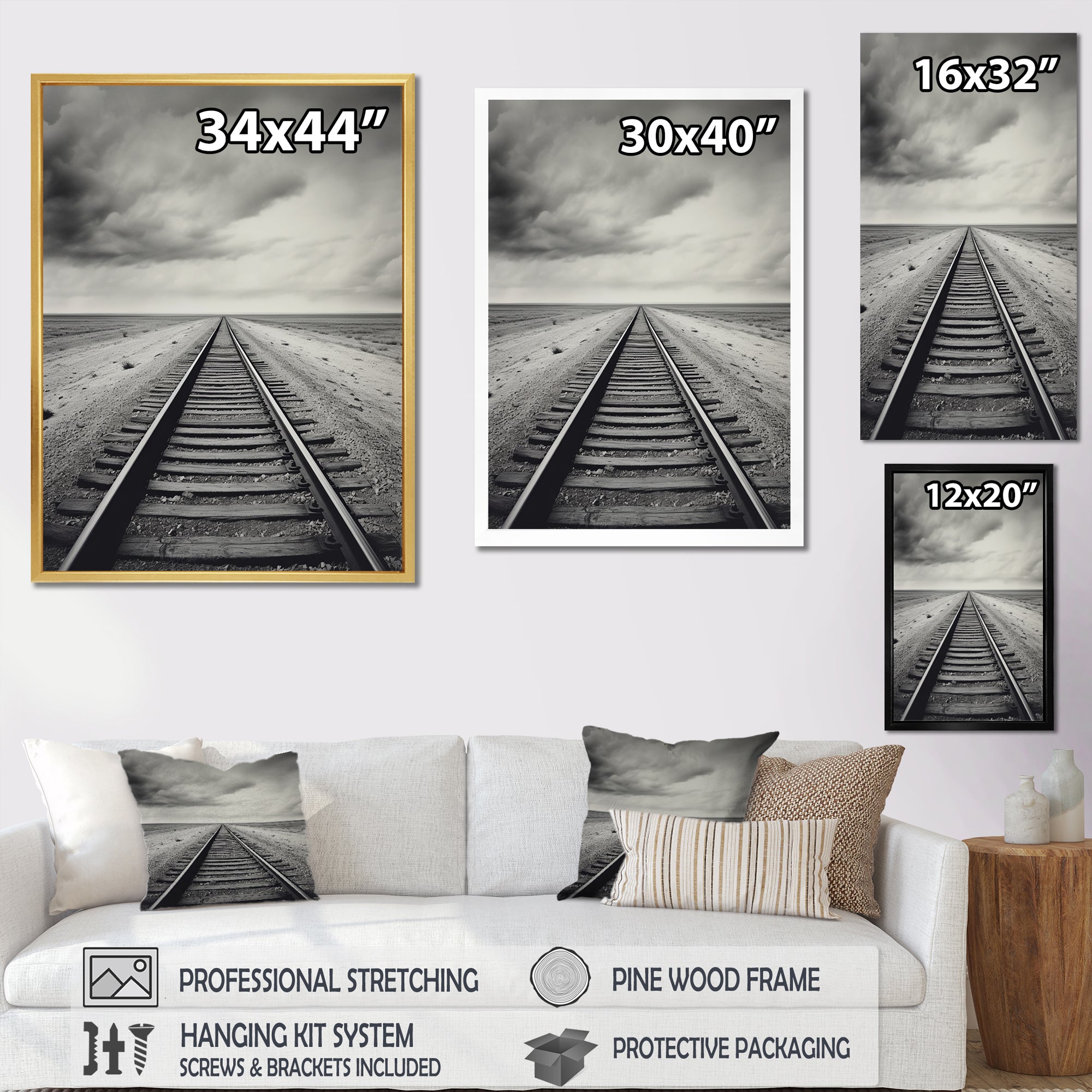 Minimalism Wonderland Train Track Scenery - Train Canvas Wall Art