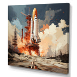 Modern Space Shuttle Launch - Rocketship Canvas Wall Art