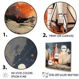 Modern Space Shuttle Launch - Rocketship Canvas Wall Art