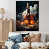 Blastoff Space Shuttle Launch - Rocketship Canvas Wall Art
