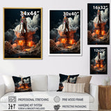 Blastoff Space Shuttle Launch - Rocketship Canvas Wall Art