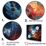 Expressionist Space Shuttle Burst - Rocketship Canvas Wall Art