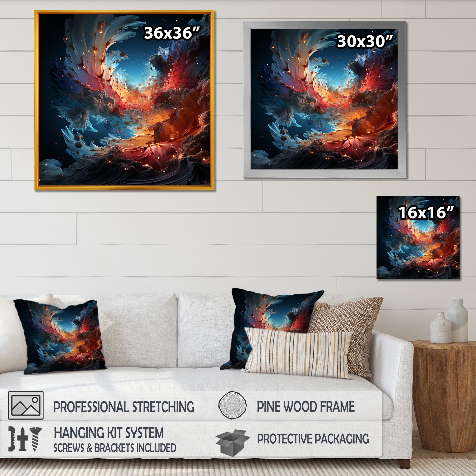 Expressionist Space Shuttle Burst - Rocketship Canvas Wall Art